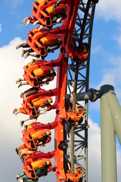 On a roller coaster
